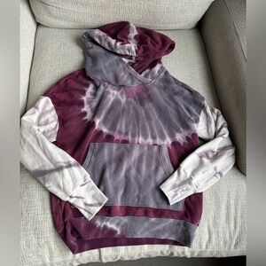 NSF Tie-Dye Hoodie in Purple and White